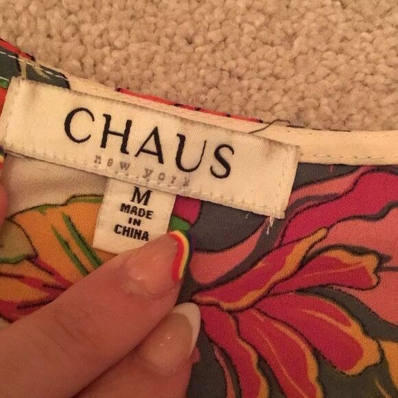 CHAUS Women's Floral Ruffle Sleeves Blouse - Picture 4 of 6